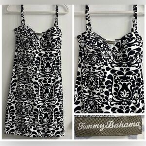 Tommy Bahama Elegant Black and White Patterned Dress